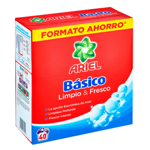 DETERGENTE LAVADORA POLVO ARIEL BASICO LIMPIO & FR